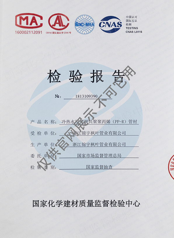PPR管檢測報告